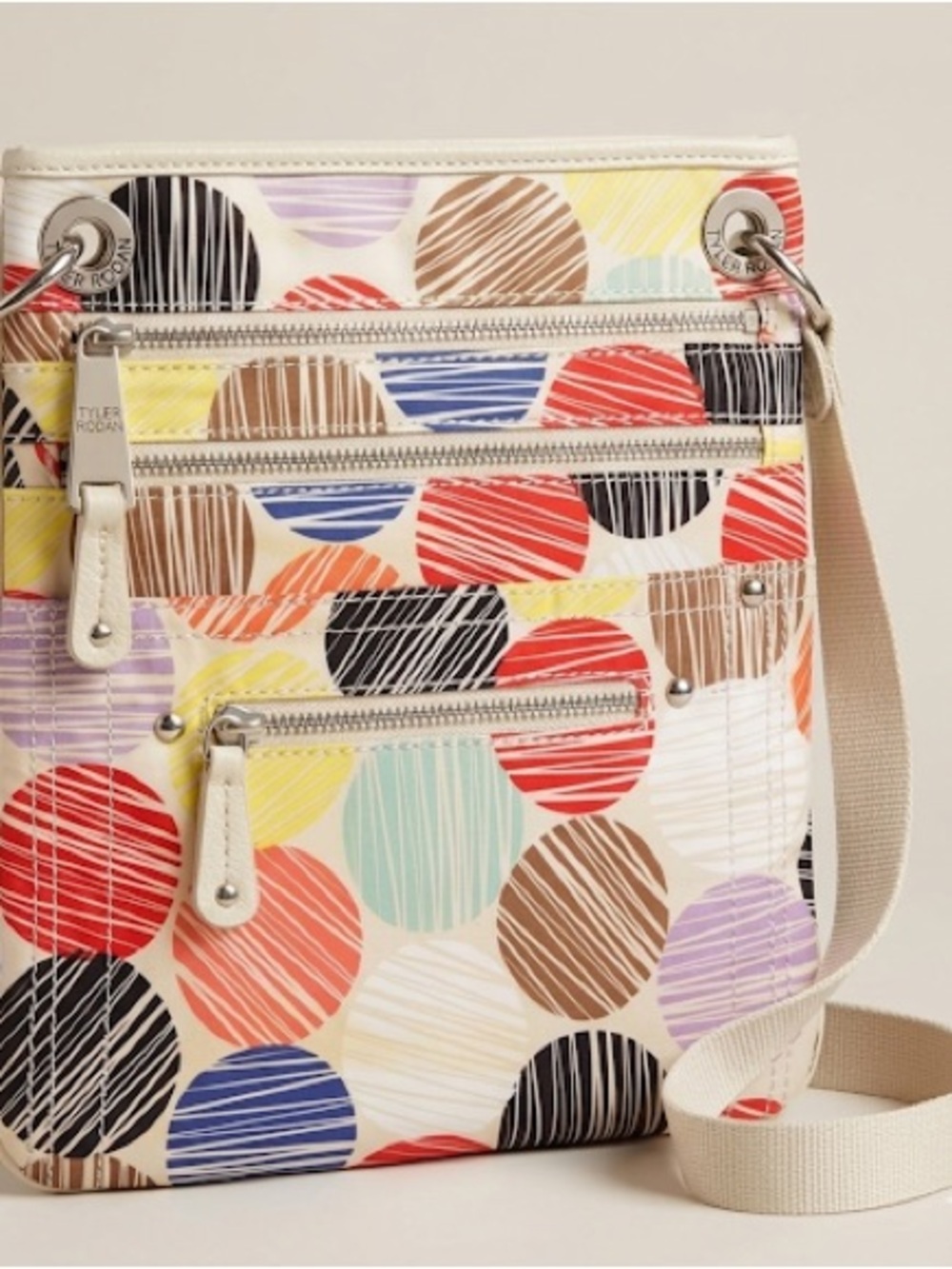 Tyler Rodan Multicolor Nylon Mini Crossbody Bag Lightweight Travel